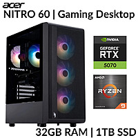 Cert. Refurb: Acer Nitro 60 Desktop: Ryzen 9 7900, RTX 5070, 32GB RAM, 1TB SSD