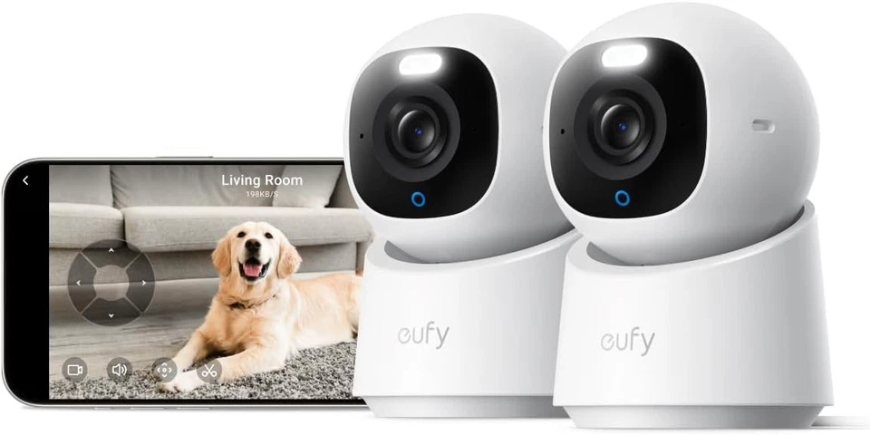 Certified Refurbished: 2-Pack eufy Indoor Cam E30 4K Pan/Tilt Cameras