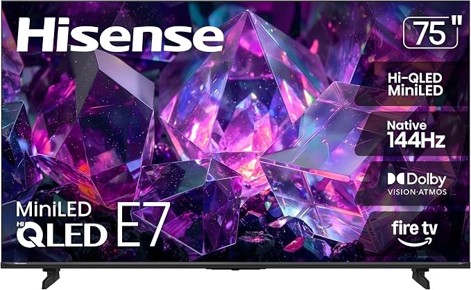 Hisense 75E7SF 75-inch 4K 144Hz native TV