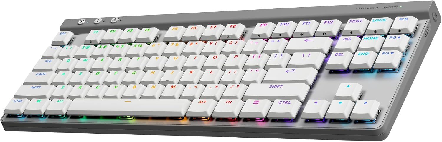 Logitech G515 LIGHTSPEED TKL keyboard — white, linear