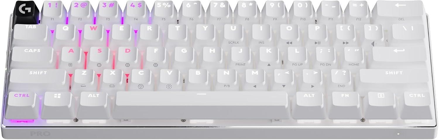 Logitech G PRO X 60 wireless keyboard — white, linear