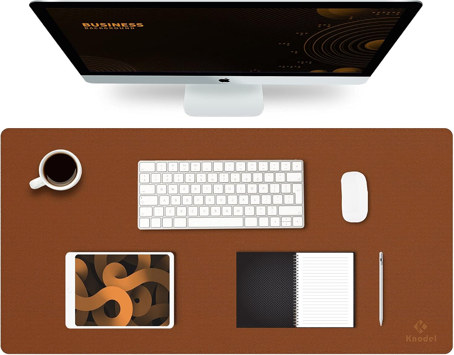 K KNODEL 31.5 × 15.7-inch desk mat — brown