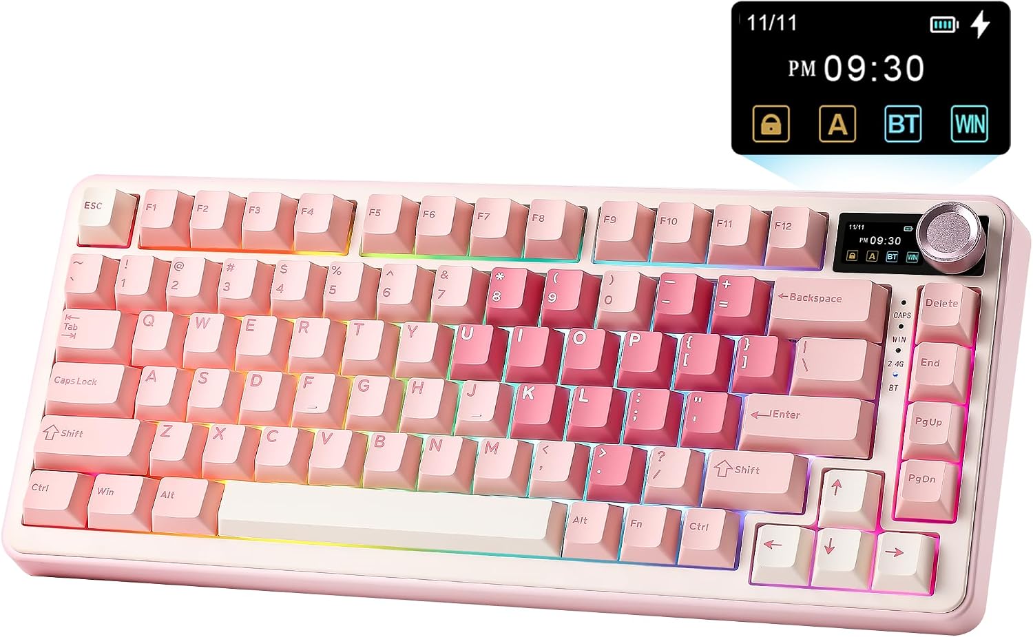 YUNZII B75 Pro Max keyboard — pink, Cocoa V2