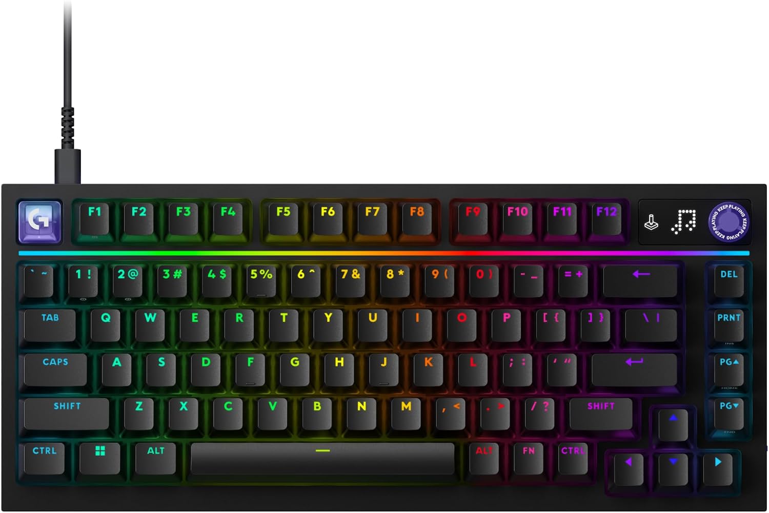 Logitech G316 X 75 wired keyboard — black, tactile