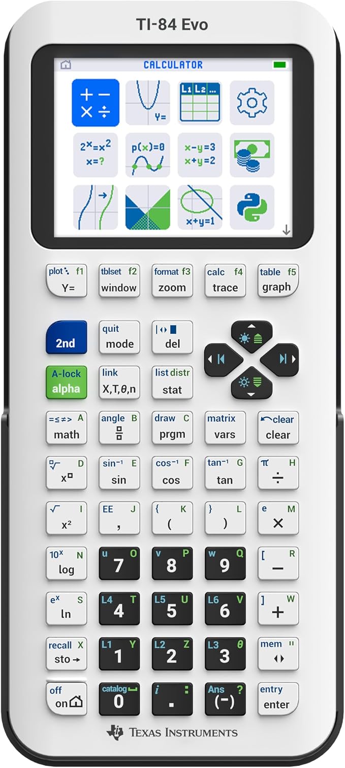 TI-84 Evo White graphing calculator