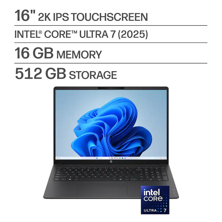 HP OmniBook 3 16-inch Touch Laptop — Core Ultra 7 255U, 16GB RAM, 512GB SSD