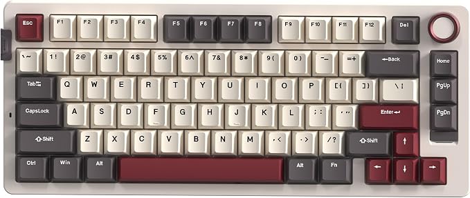 Rosewill Neon S75 Mechanical Keyboard: 75%, Brown Switches, Bluetooth/2.4GHz/USB-C, White