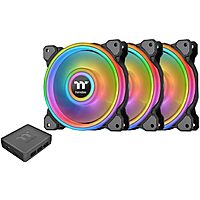 Thermaltake Riing Quad 120mm RGB Case/Radiator Fan w/ 54 Addressable LEDs & Software Control (Black)