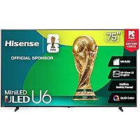 75" Hisense U6 Series 144Hz 4K UHD Mini-LED Smart TV