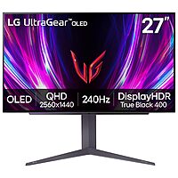 LG ‎27GS93QE 27-inch Ultragear OLED Gaming Monitor QHD 1440p 240Hz 0.03ms DisplayHDR True Black 400 AMD FreeSync Premium Pro NVIDIA G-Sync HDMI 2.1
