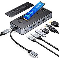 ORICO 8-in-1 USB-C Docking Station Hub w/ M.2 SSD Enclosure & 100W PD