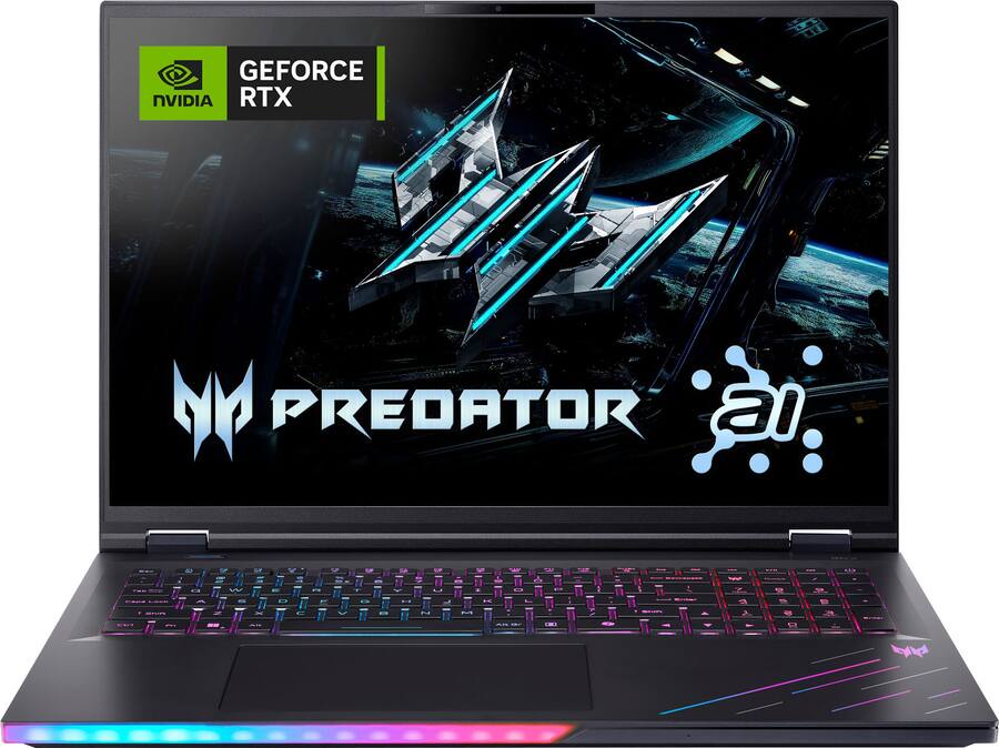 Acer Helios 18 (2025) - Intel Core Ultra 9 275HX - NVIDIA RTX 5080 - 16GB - 32GB DDR5-4400 RAM - 18" 2560x1600 250Hz Mini LED display - 1TB SSD